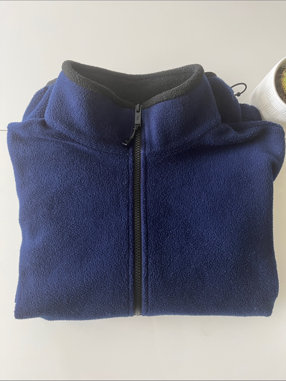 Aritzia TNA Mellow Mockneck Navy Half-Zip Fleece